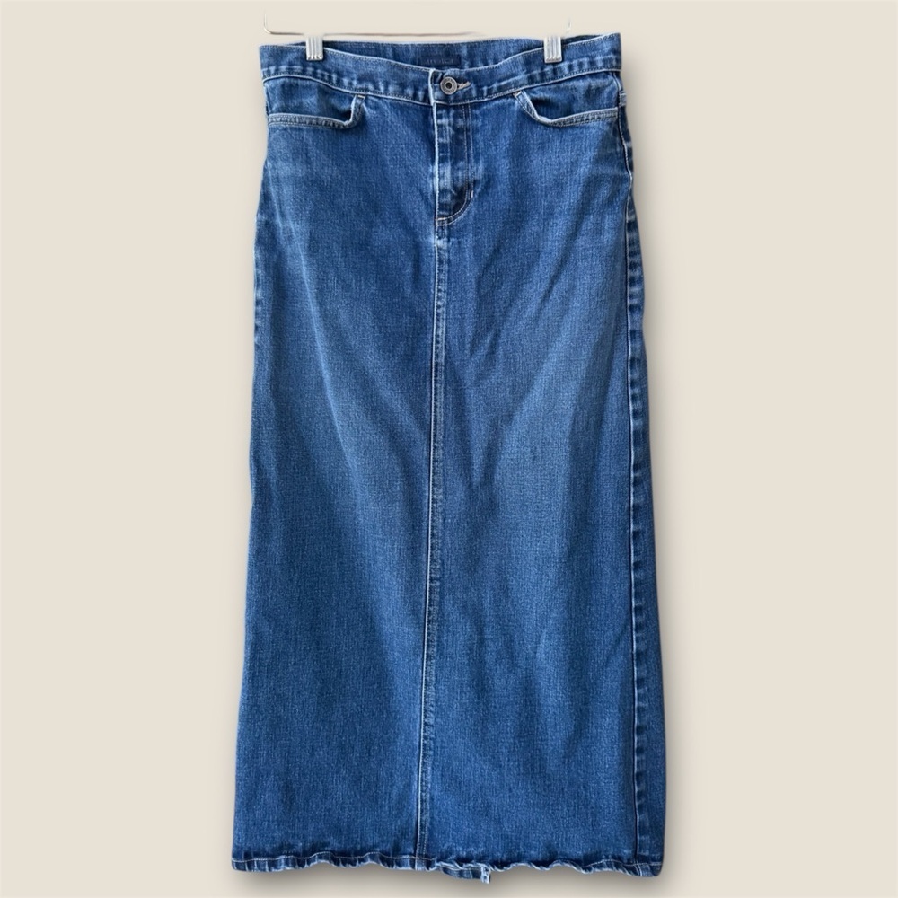 Vintage GAP stretch Y2K style Denim Maxi Skirt 98%cotton womens size 4